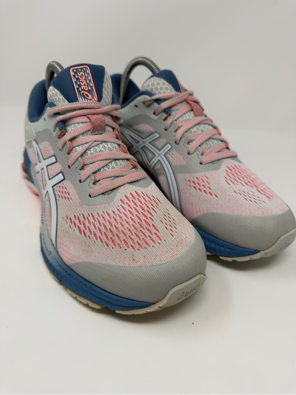Asics Women's Gray and Pink Athletic Running Shoes Wide* Sz. 9.5